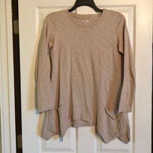 LOGO by Lori Goldstein Tops - Beige Tunic by Logo LOGO by Lori Goldstein Tops - Beige Tunic by Logo
